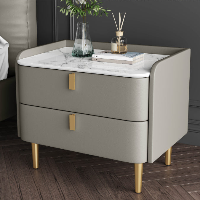 Glam Massivholz 2-Drawer Nachttisch 20 "hoher Nachttisch und Beine