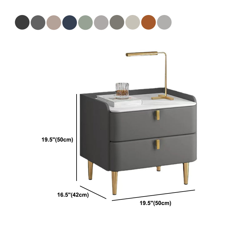 Glam Massivholz 2-Drawer Nachttisch 20 "hoher Nachttisch und Beine