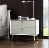 2- Drawer Nightstand 16" Wide Modern Accent Table Nightstand with Legs