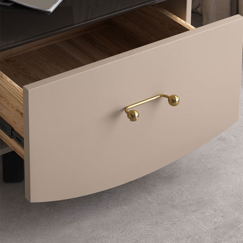 Nightand avec tiroir et étagère de 22 "" table de nuit en bois massif de haut avec les jambes