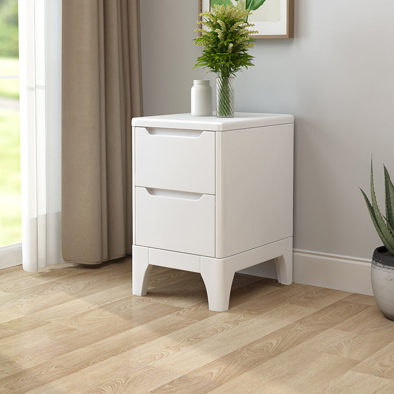 2 Drawer Nightstand with Legs 20" Tall Wood Accent Table Nightstand White Clearhalo 'Bedroom Furniture' 'furn' 'furn_night_stand' 'Furniture' 'night_stand' 'Nightstands' 5422495