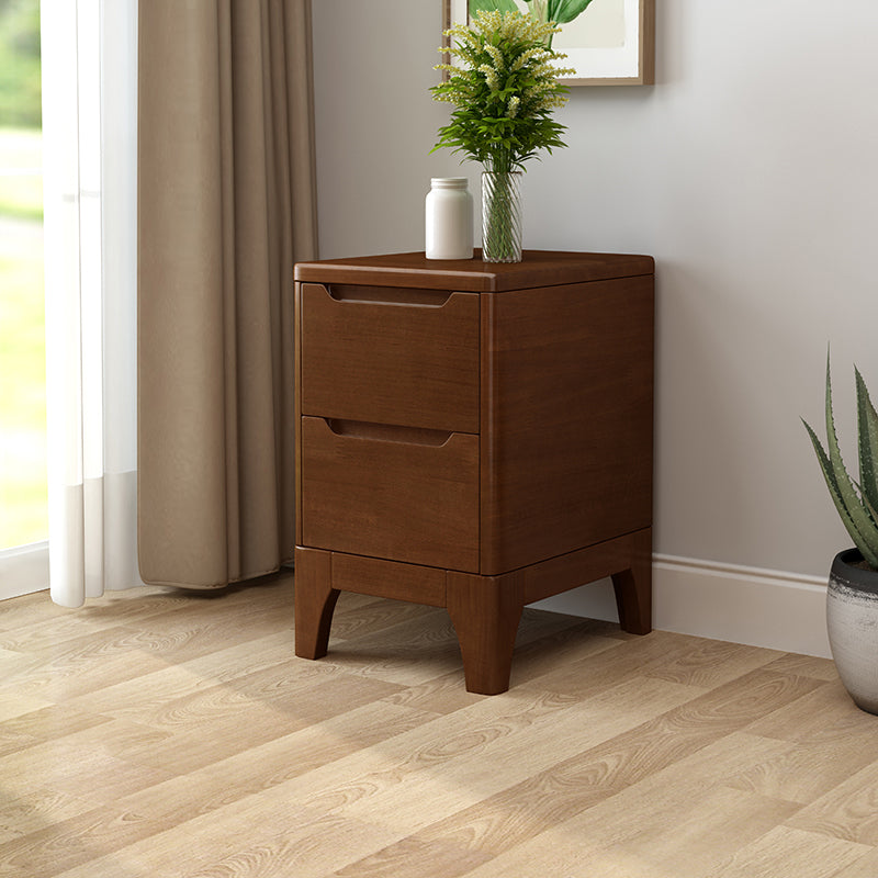2 Drawer Nightstand with Legs 20" Tall Wood Accent Table Nightstand Walnut Clearhalo 'Bedroom Furniture' 'furn' 'furn_night_stand' 'Furniture' 'night_stand' 'Nightstands' 5422496