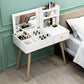 White Wood-based Panel Countertops Solid Wood Legs with Storage Racks and Dressing Tables
