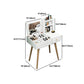 White Wood-based Panel Countertops Solid Wood Legs with Storage Racks and Dressing Tables