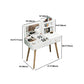 White Wood-based Panel Countertops Solid Wood Legs with Storage Racks and Dressing Tables