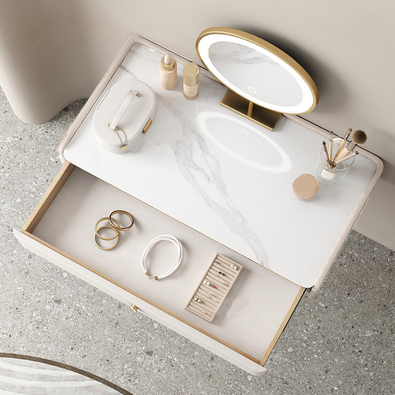 Stile glam Off-White Slate Sottopop Wall montato con 1/2 Cassetto del cassetto