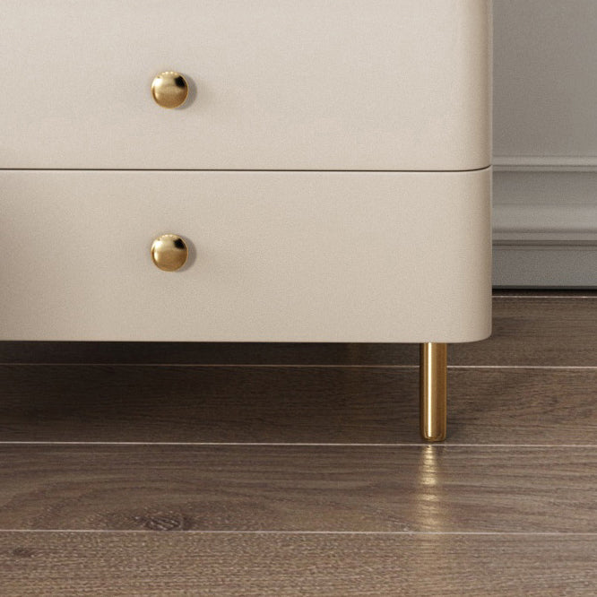 ホワイトロックシートトップゴールドメタルベースグラマスタイル2/5引き出しドレッサー