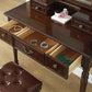 17.7"Wide Wood Makeup Vanity Set with Drawers and Mirror, Brown