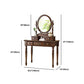 17.7"Wide Wood Makeup Vanity Set with Drawers and Mirror, Brown
