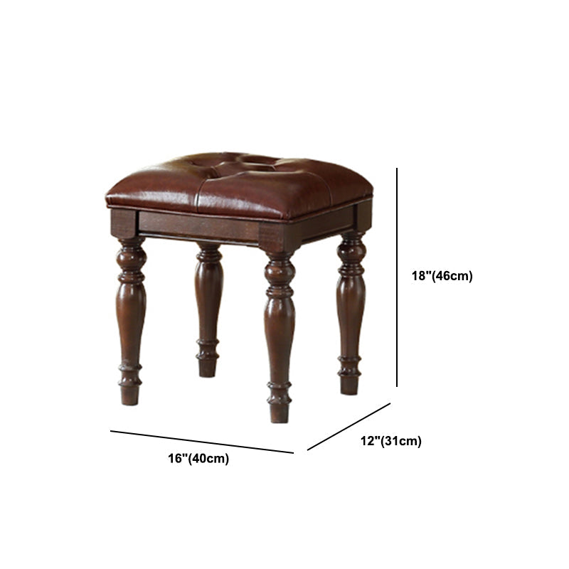 17.7"Wide Wood Makeup Vanity Set with Drawers and Mirror, Brown