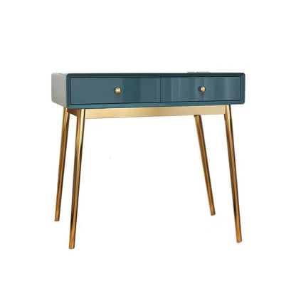 29.5 "Hoogte houten blauw/ witte make -up ijdelheid met laden en spiegel