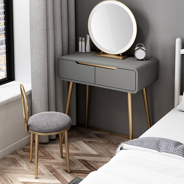 31.5" Height White/ Grey Wood Top Make-up Vanity with Drawer for Bedroom