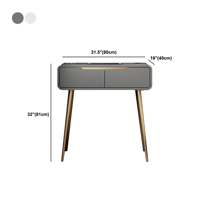 Vanity per trucco in legno bianco/ grigio da 31,5 "con cassetto per la camera da letto