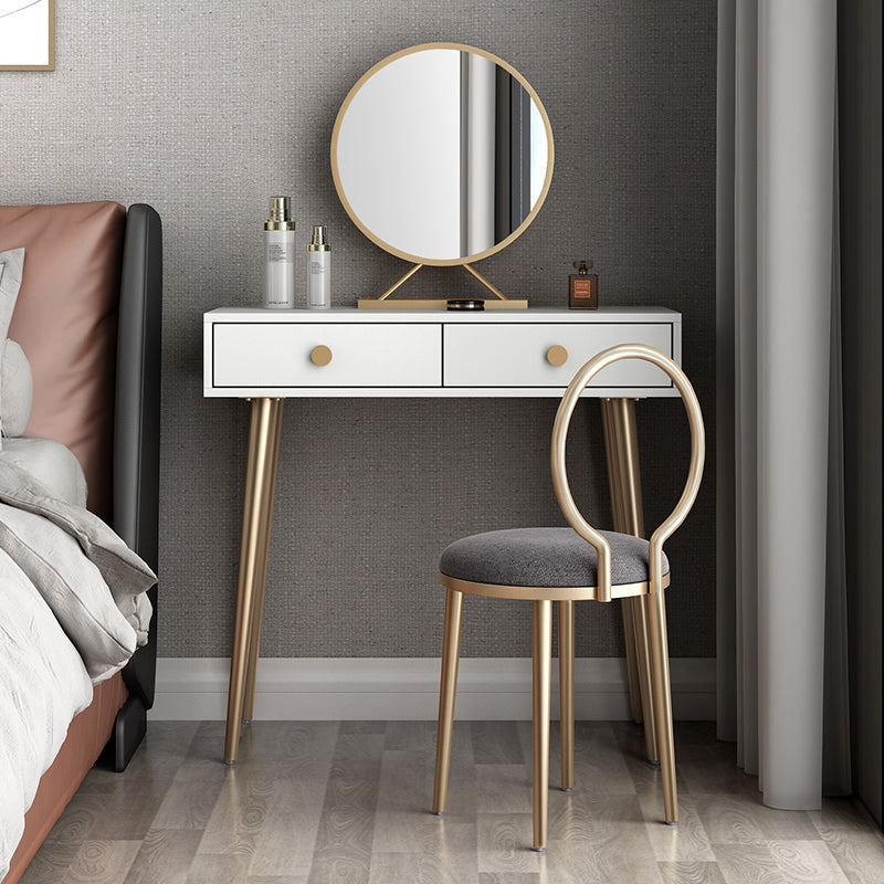 29.5" Height White Wood Top Make-up Vanity with 2 Drawer for Bedroom