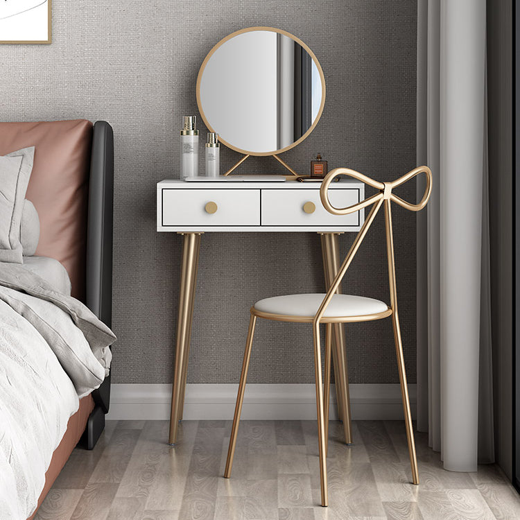 29.5" Height White Wood Top Make-up Vanity with 2 Drawer for Bedroom