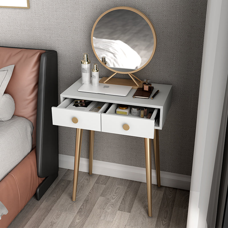 29.5" Height White Wood Top Make-up Vanity with 2 Drawer for Bedroom