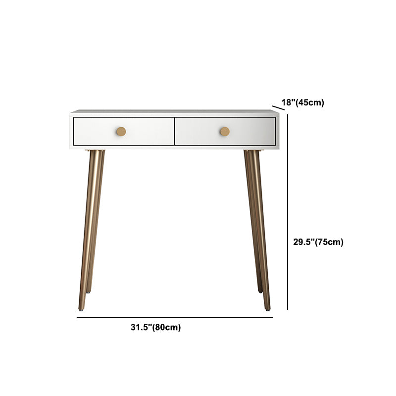 29.5 "Vanidad de maquillaje de maquillaje de madera blanca de 29.5" con 2 cajones para dormitorio