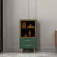 Modern Rectangle Accent Cabinet with Straight Legs and 2 Drawers 20"L x 12"W x 39"H Green Clearhalo 'Cabinets & Chests' 'cabinets_chests' 'furn' 'furn_cabinets_chests' 'Furniture' 'Living Room Furniture' 5422757