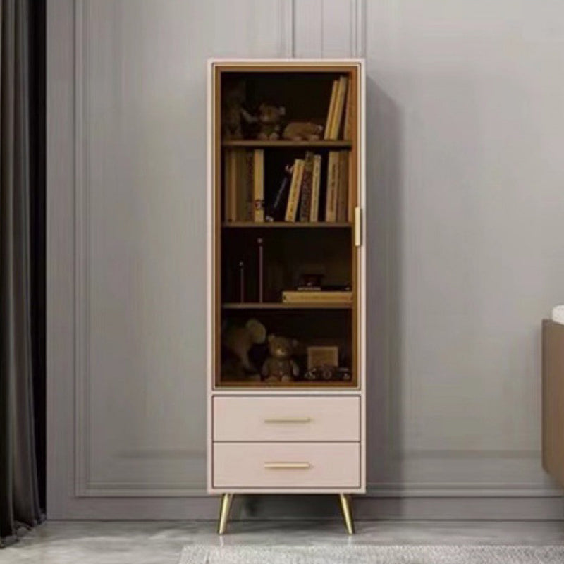 Modern Rectangle Accent Cabinet with Straight Legs and 2 Drawers 20"L x 12"W x 60"H Champagne Clearhalo 'Cabinets & Chests' 'cabinets_chests' 'furn' 'furn_cabinets_chests' 'Furniture' 'Living Room Furniture' 5422766