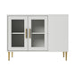 Modern Accent Cabinet with Straight Legs and 2 Drawers and 1/2 Doors