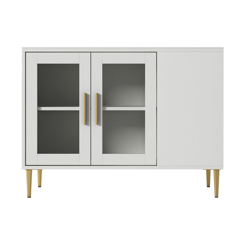 Cabinet d'accent moderne avec des jambes droites et 2 tiroirs et 1/2 portes