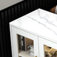 Modern Accent Cabinet with Straight Legs and 2 Drawers and 1/2 Doors