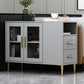 Modern Accent Cabinet with Straight Legs and 2 Drawers and 1/2 Doors