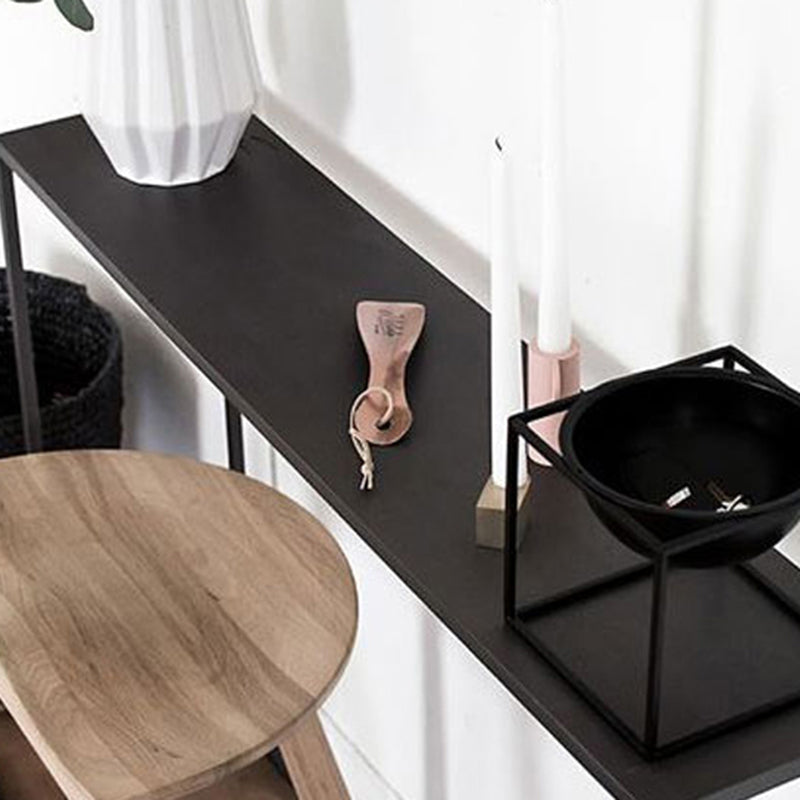 Tabella della console di divano di Ironcraft, 23,62 "Tavolo di accento della console Hall in bianco/nero