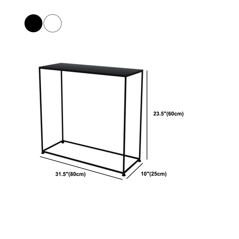Tabella della console di divano di Ironcraft, 23,62 "Tavolo di accento della console Hall in bianco/nero