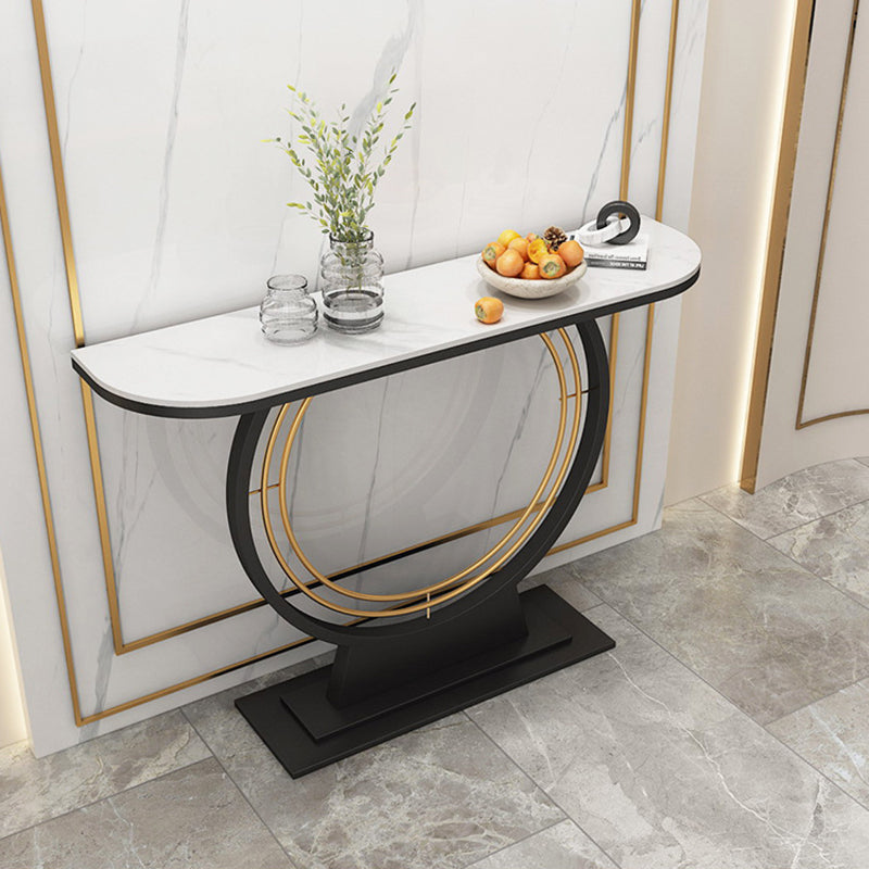 Tavolo con console piedistallo a mezza luna restante resistente ai graffi