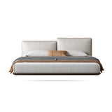 Modern Style Upholstered Headboard/white Grey Leather Suspension Bed
