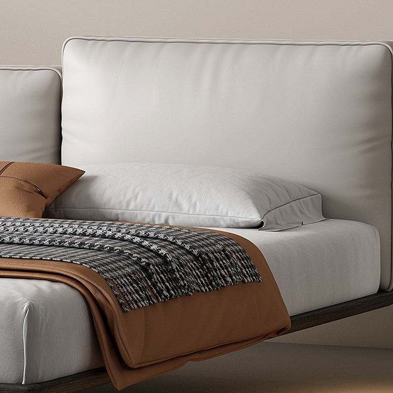 Testiera imbottita in stile moderno/letto di sospensione in pelle grigia bianca