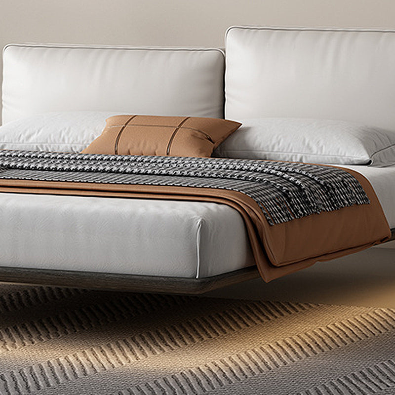 Testiera imbottita in stile moderno/letto di sospensione in pelle grigia bianca