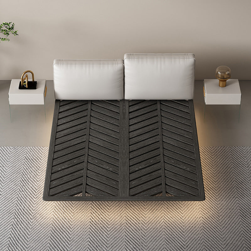 Testiera imbottita in stile moderno/letto di sospensione in pelle grigia bianca