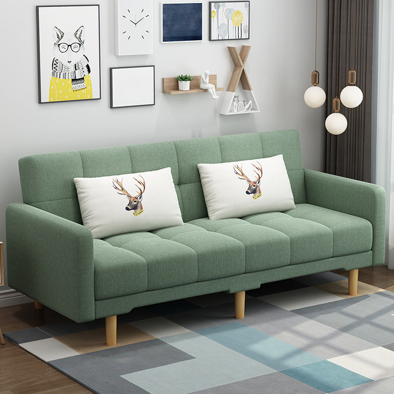 コンテンポラリービスケットバックスタンダードスクエアアームファブリックステーションソファ