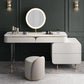 White Rectangular Slate Top Dressing Table Metal Base with 2/4 Drawers Dresser