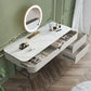 White Rectangular Slate Top Dressing Table Metal Base with 2/4 Drawers Dresser