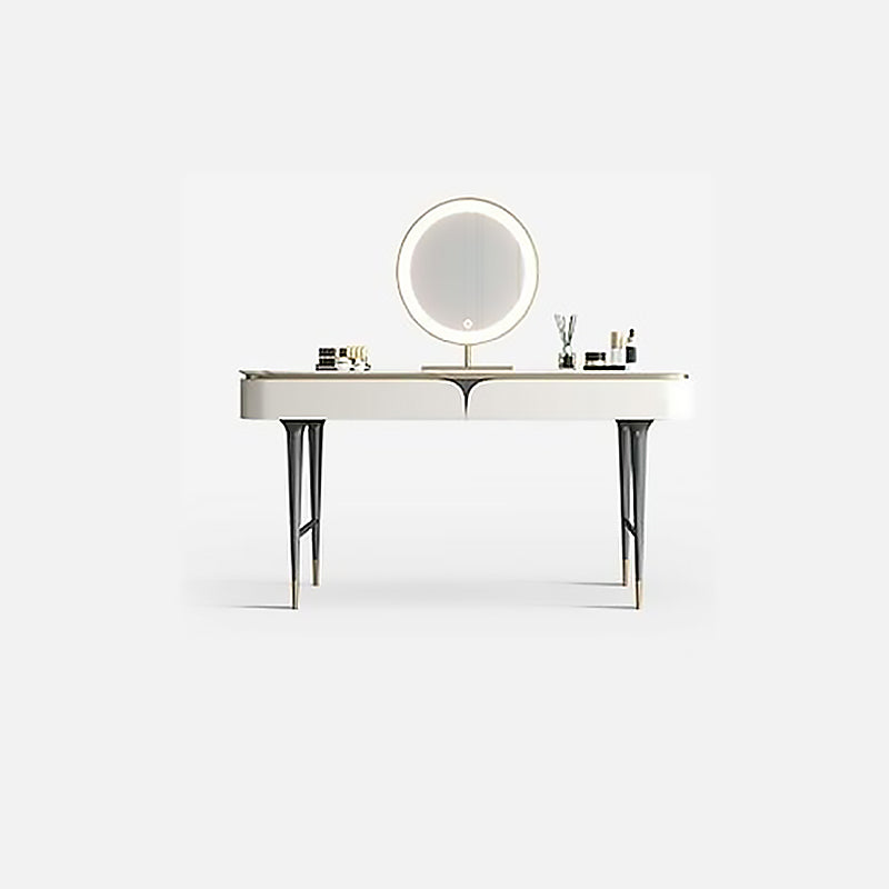 White Rectangular Slate Top Dressing Table Metal Base with 2/4 Drawers Dresser