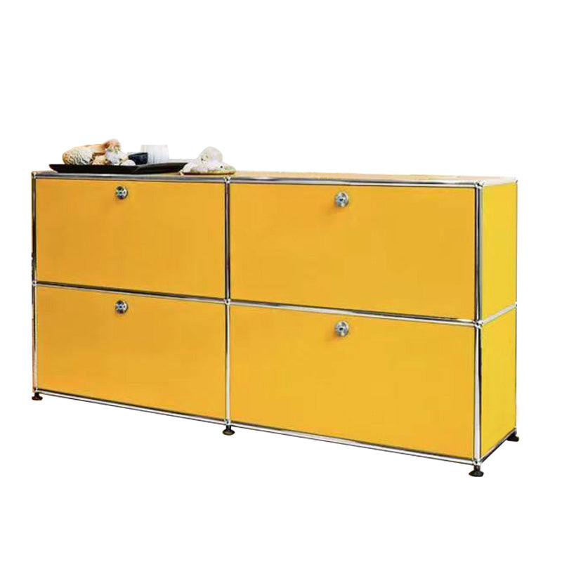 Contemporary Sideboard Engineered Wood Sideboard for Living Room 59"L x 14"W x 28"H Orange Clearhalo 'buffet_sideboard' 'Buffets & Sideboards' 'furn' 'furn_buffet_sideboard' 'Furniture' 'Kitchen & Dining Furniture' 5427466