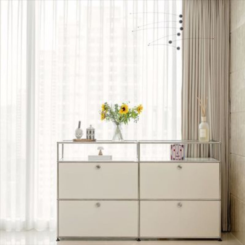 Contemporary Sideboard Engineered Wood Sideboard for Living Room 59"L x 14"W x 33"H White Clearhalo 'buffet_sideboard' 'Buffets & Sideboards' 'furn' 'furn_buffet_sideboard' 'Furniture' 'Kitchen & Dining Furniture' 5427476