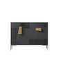 41.34"H Sideboard Glam Style Dining Server for Kitchen and Living Room Black Clearhalo 'buffet_sideboard' 'Buffets & Sideboards' 'furn' 'furn_buffet_sideboard' 'Furniture' 'Kitchen & Dining Furniture' 5427576