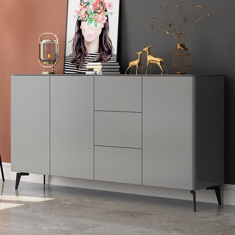 Wooden Storage Sideboard Modern Storage Cabinets with Drawers and Doors Grey Clearhalo 'buffet_sideboard' 'Buffets & Sideboards' 'furn' 'furn_buffet_sideboard' 'Furniture' 'Kitchen & Dining Furniture' 5427684