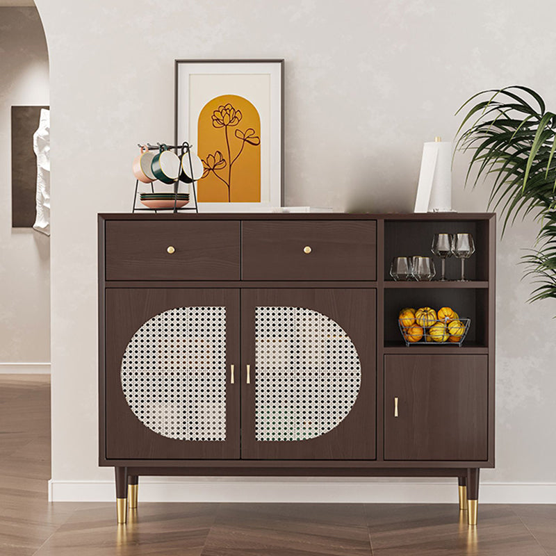 Sideboard glam in legno massiccio cucina da pranzo sideboard con porta