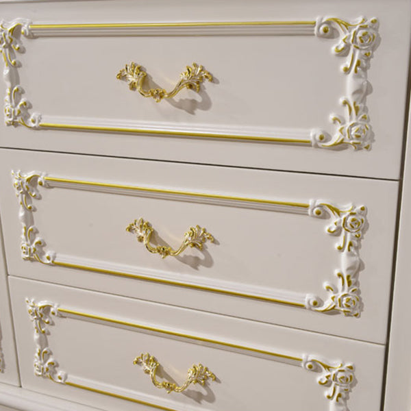 Glam Sideboard in White Solid Wood with 2-door for Living Room