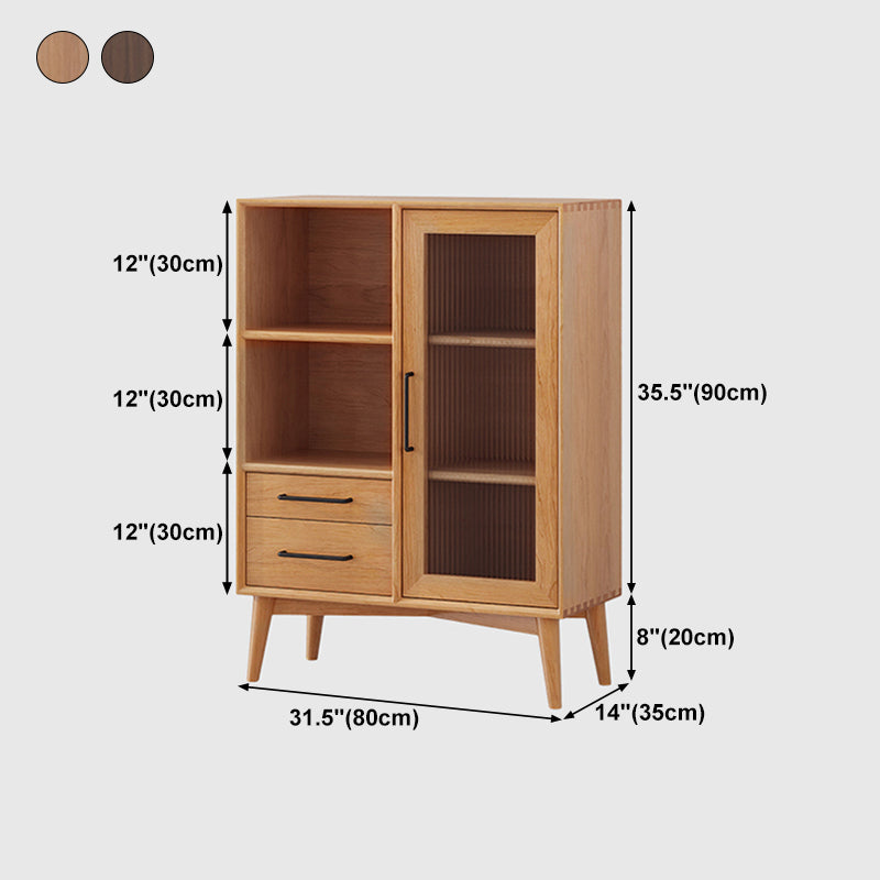 Contemporary Pine Solid Wood Sideboard 2 Drawer Side Board for Dining Room Clearhalo 'buffet_sideboard' 'Buffets & Sideboards' 'furn' 'furn_buffet_sideboard' 'Furniture' 'Kitchen & Dining Furniture' 5427811