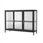 Glam Iron Dining Server Glass Doors Cabinet Sideboard per il ristorante