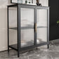 Glam Iron Dining Server Glass Doors Cabinet Sideboard per il ristorante