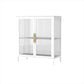 Glam Iron Dining Server Glass Doors Cabinet Sideboard per il ristorante