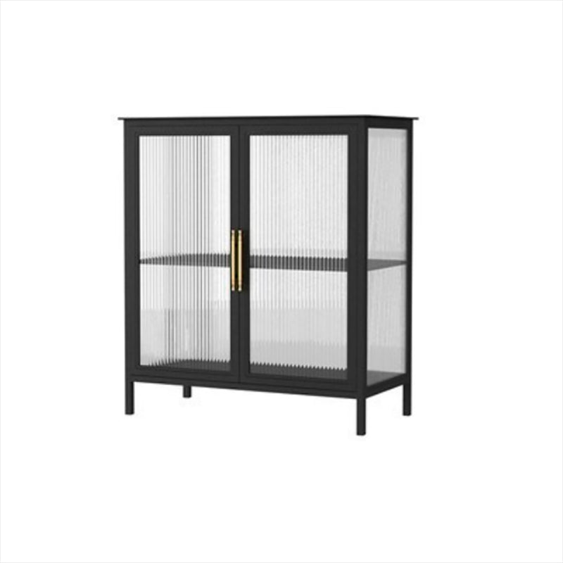 Glam Iron Dining Server Glass Doors Cabinet Sideboard per il ristorante
