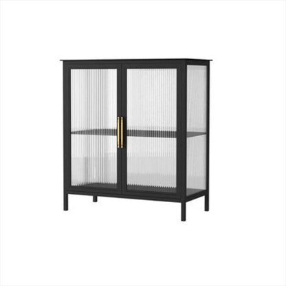 Glam Iron Dining Server Glass Doors Cabinet Sideboard per il ristorante
